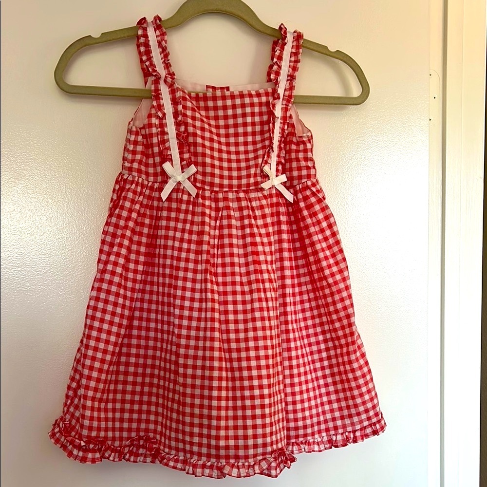 Red Gingham Dress with White Bows